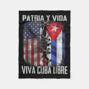 Cobertor De Velo Pátria E Vida Cuba Livre Patriótico Retro EUA