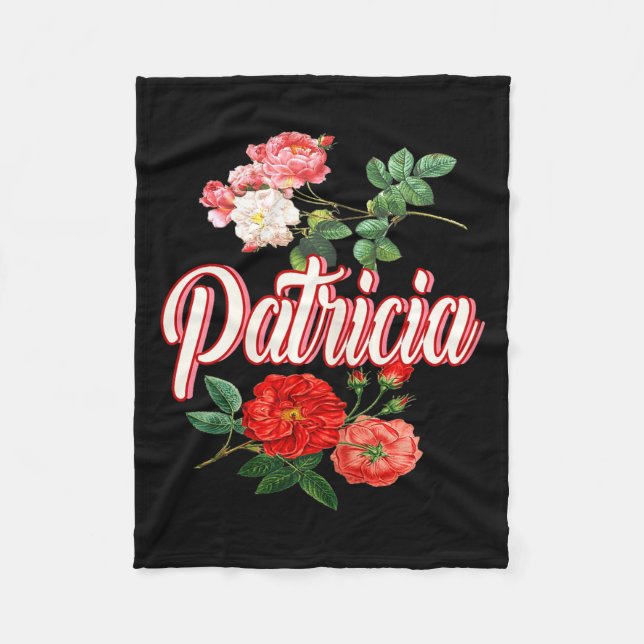 Cobertor De Velo Patricia Name With Flowers  (Frente)