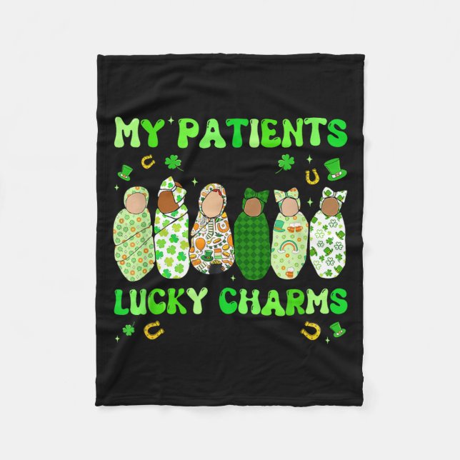 Cobertor De Velo Patrick's Day Nurse My Patients Are My Lucky Nicu  (Frente)