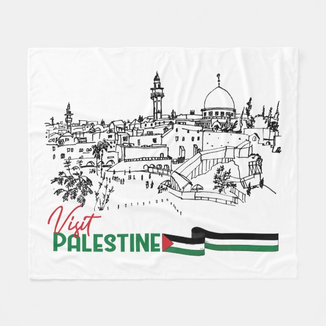 Cobertor De Velo Patrimônio e Esperança Palestinianos (Frente (Horizontal))