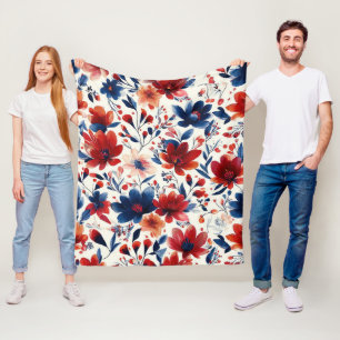 Cobertor De Velo Pátrio Vermelho Azul Branco Floral (10)