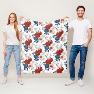 Cobertor De Velo Pátrio Vermelho Azul Branco Floral (4)