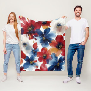 Cobertor De Velo Pátrio Vermelho Azul Branco Floral (5)