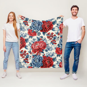 Cobertor De Velo Pátrio Vermelho Azul Branco Floral (7)
