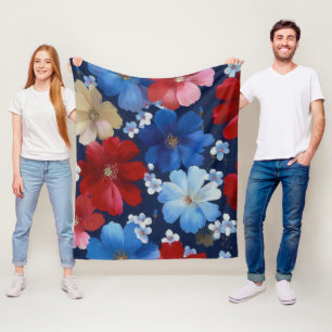 Cobertor De Velo Pátrio Vermelho Azul Branco Floral (9)
