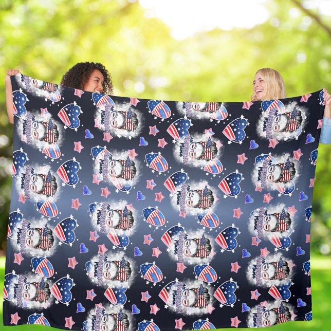 Cobertor De Velo Patriótica All American Mama Messy Bun (Criador carregado)