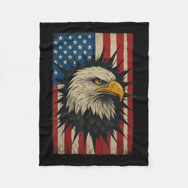 Cobertor De Velo Patriótica Sunflower Usa Bandeira 4 De Julho Ameri (Frente)