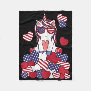 Cobertor De Velo Patriótica Unicórnio 4 De Julho Americano Flag Gi