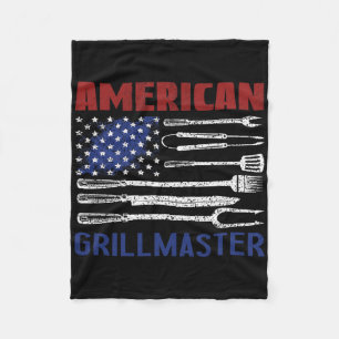 Cobertor De Velo Patriótico Americano Flag Grill Byrbeque Master