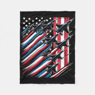 Cobertor De Velo Patriótico Vermelho Branco Azul Usa Bandeira Jatos