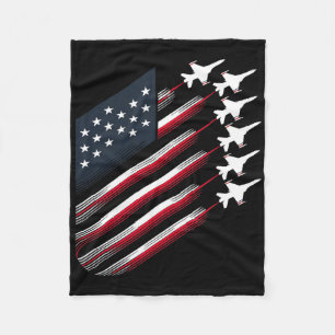 Cobertor De Velo Patriótico Vermelho Branco Azul Usa Bandeira Jatos