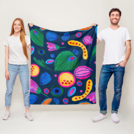 Cobertor De Velo Patrón boho pintado a mano azul navy