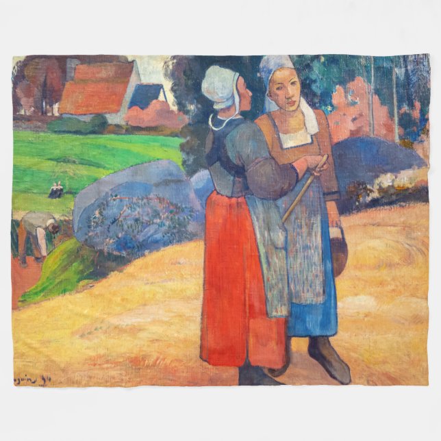 Cobertor De Velo Paul Gauguin - Camponesas Bretãs (Frente (Horizontal))