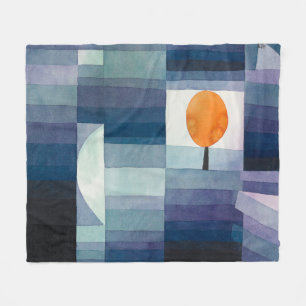 Cobertor De Velo Paul Klee Precursor do Outono Azul Moderno Abstrat