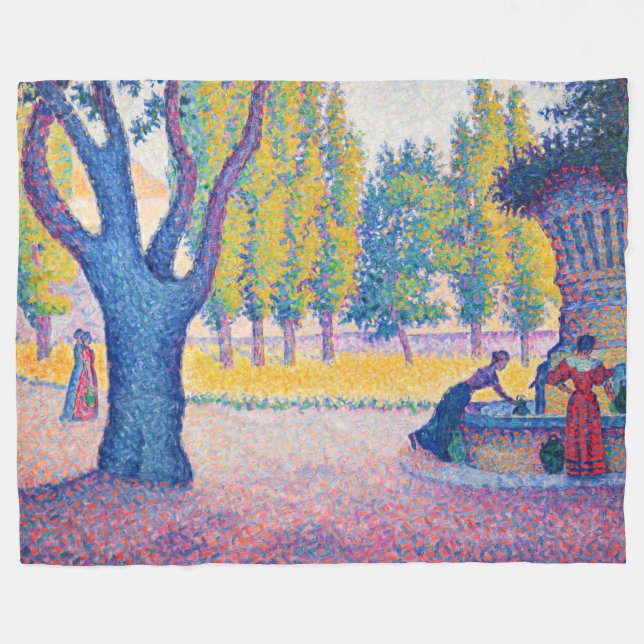 Cobertor De Velo Paul Signac - Fountain des Lices, Santo-Tropez (Frente (Horizontal))