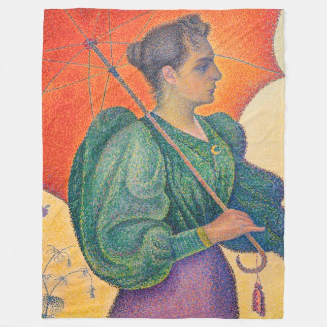 Cobertor De Velo Paul Signac - Mulher com Parasol (Frente)