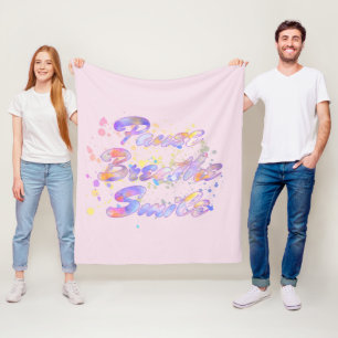 Cobertor De Velo Pausa Respire Sorriso Molho Cor de Água Cor Rosa A