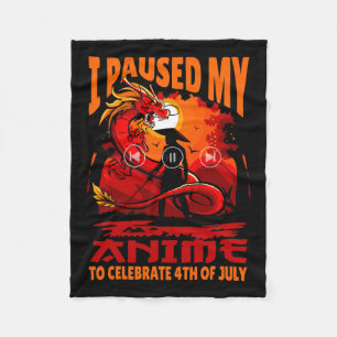 Cobertor De Velo Pausou Meu Anime Para Celebrar 4 De Julho Em depen