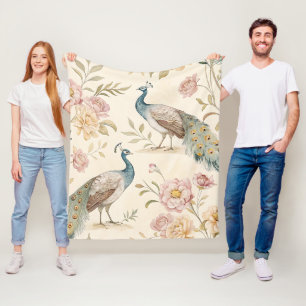 Cobertor De Velo Pavão Floral Vintage Elegante (10)