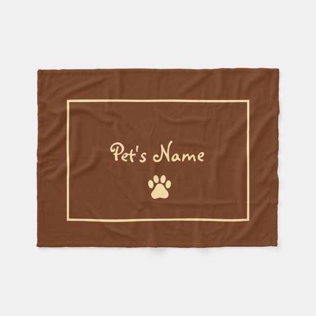 Cobertor De Velo Pawprint Personalizado Dog Blankets (Frente (Horizontal))