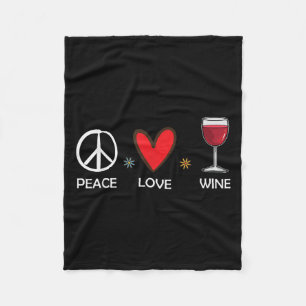 Cobertor De Velo Paz Ama Vinho Engraçado Presente Para As Mulheres