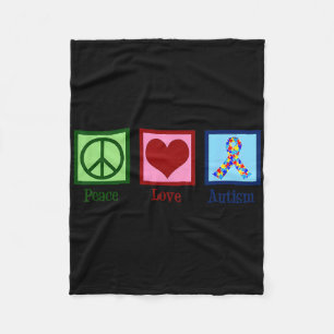 Cobertor De Velo Paz Amor Autismo Quebra-cabeça Sensibilização Home