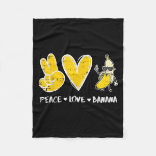 Cobertor De Velo Paz Amor Banana Fruta Engraçada Comida Vegan Mulhe