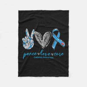 Cobertor De Velo Paz Amor Curto Diabetes Sensibilização Fita Coraçã