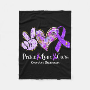Cobertor De Velo Paz Amor Curva Friso Roxo Sensibilização para a So