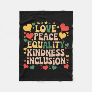 Cobertor De Velo Paz Amor Diversidade Inclusão Mês da História Negr