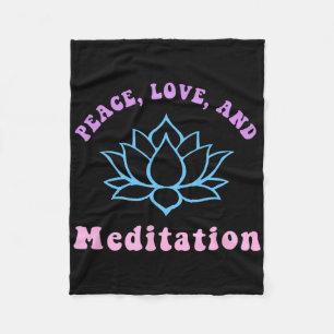 Cobertor De Velo Paz Amor E Meditação Moda Retro Yoga Nova Era