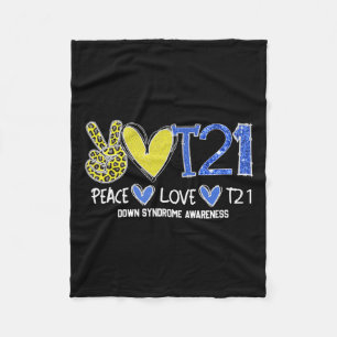 Cobertor De Velo Paz Amor T21 Fita Azul Amarela Síndrome de Down