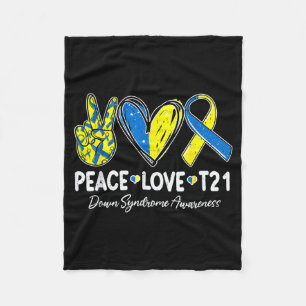 Cobertor De Velo Paz amor t21 síndrome de down conscientização tris