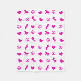 Cobertor De Velo Paz, amor & unicórnios cor-de-rosa, demasiado!