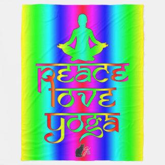 Cobertor De Velo Paz Amor Yoga Intencões Arco-íris