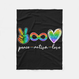 Cobertor De Velo Paz Autismo Amor Infinito Símbolo Autismo Consciên