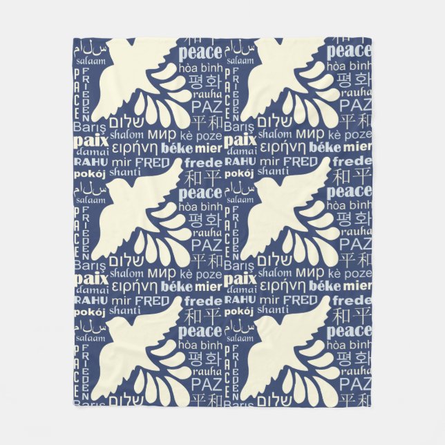 Cobertor De Velo PAZ em muitos idiomas: (Frente)