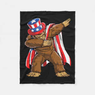 Cobertor De Velo Pé Grande 4 De Julho Sasquatch American Flag