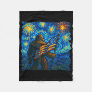Cobertor De Velo Pé Grande 4 De Julho Starry Night Van Gogh Usa Fla