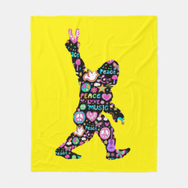 Cobertor De Velo Pé Grande de Paz Hippie Engraçado Pé Grande