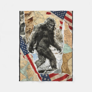 Cobertor De Velo Pé grande usa a bandeira americana sasquatch patri