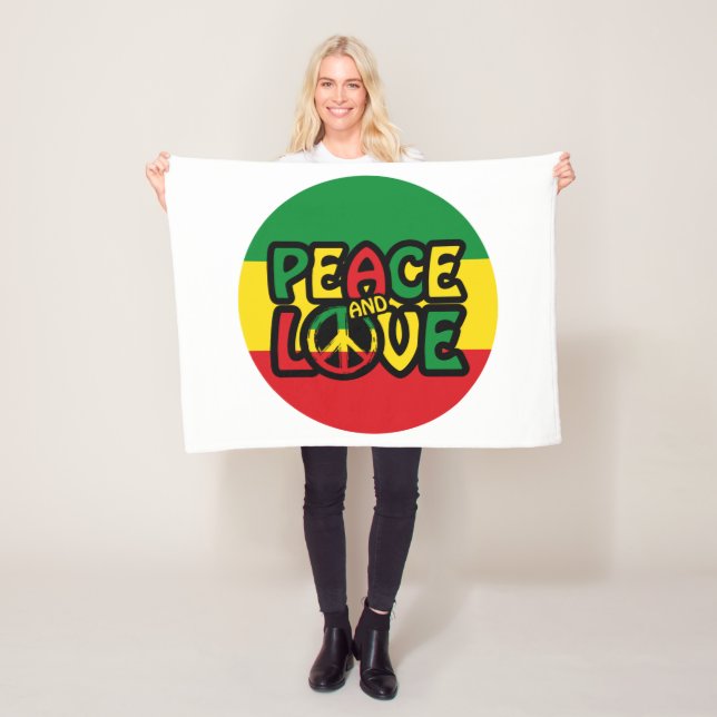 Cobertor De Velo PEACE and LOVE, estilo reggag (In Situ)