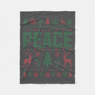 Cobertor De Velo Peace I Come In Peace Couple Matching Ugly Christm