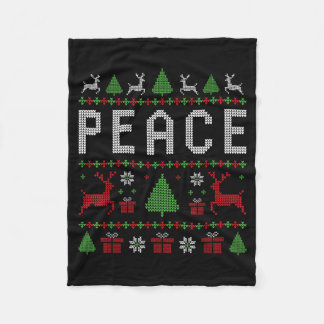 Cobertor De Velo Peace I Come In Peace Couple Matching Ugly Christm
