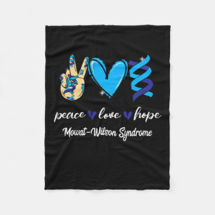 Cobertor De Velo Peace Love Cure Mowat-wilson Syndrome Blue Ribbon
