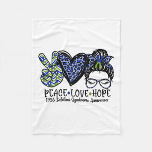 Cobertor De Velo Peace Love Hope 1p36 Deletion Syndrome Awarness M