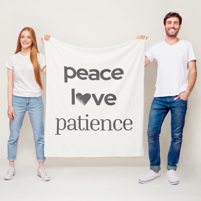 Cobertor De Velo Peace Love Patience - Cozy Calm Modern Lifestyle (In Situ)