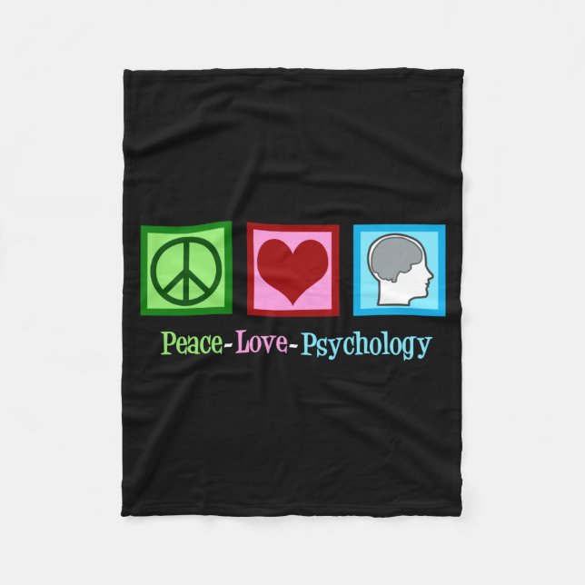 Cobertor De Velo Peace Love Psychology Cute Psychologist  (Frente)
