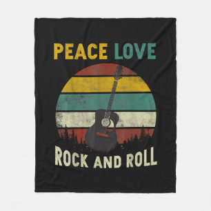 Cobertor De Velo Peace Love & Rock & Roll Guitar Player V