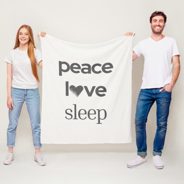 Cobertor De Velo Peace Love Sleep -Cozy Comfy Calm Modern Lifestyle (In Situ)